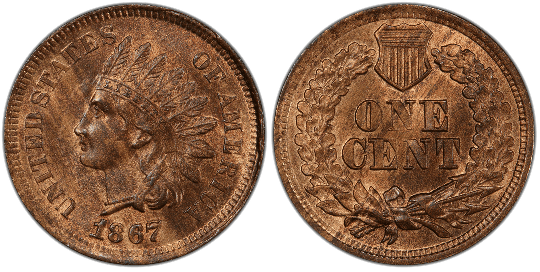 1867/67 Indian Head Cent Improper Alloy Mix (Woodgrain)