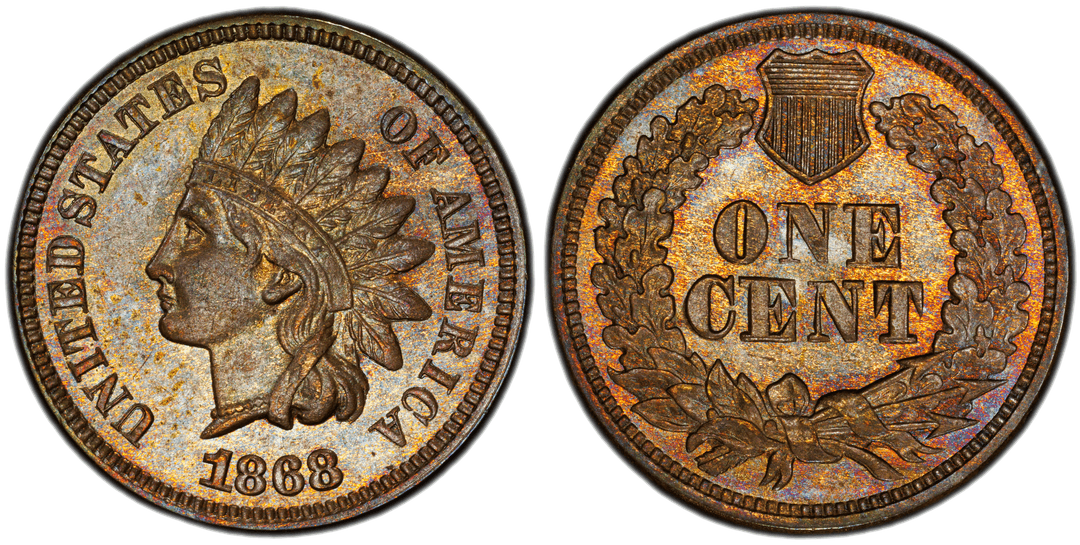 1868 Indian Head Cent Doubled Die Obverse FS-102 Snow-4