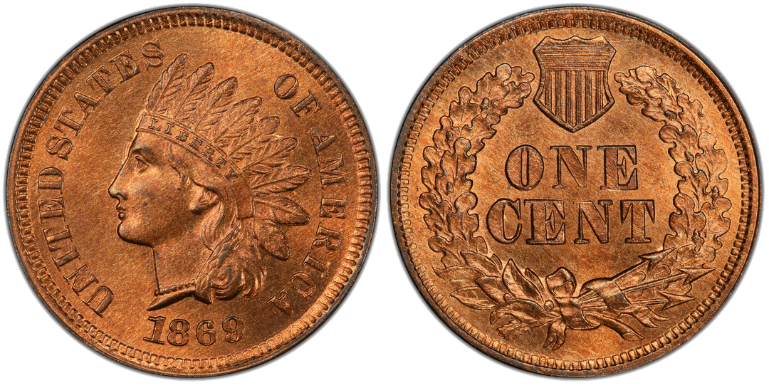 1869 Indian Head Cent Repunched Date FS-301 Snow-3
