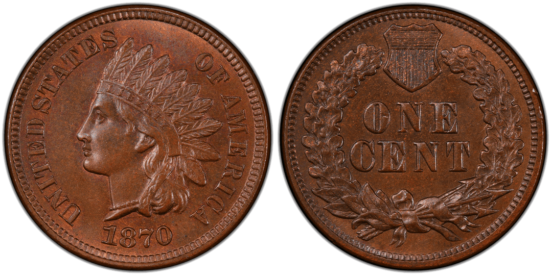 1870 Indian Head Cent Doubled Die Obverse and Doubled Die Reverse