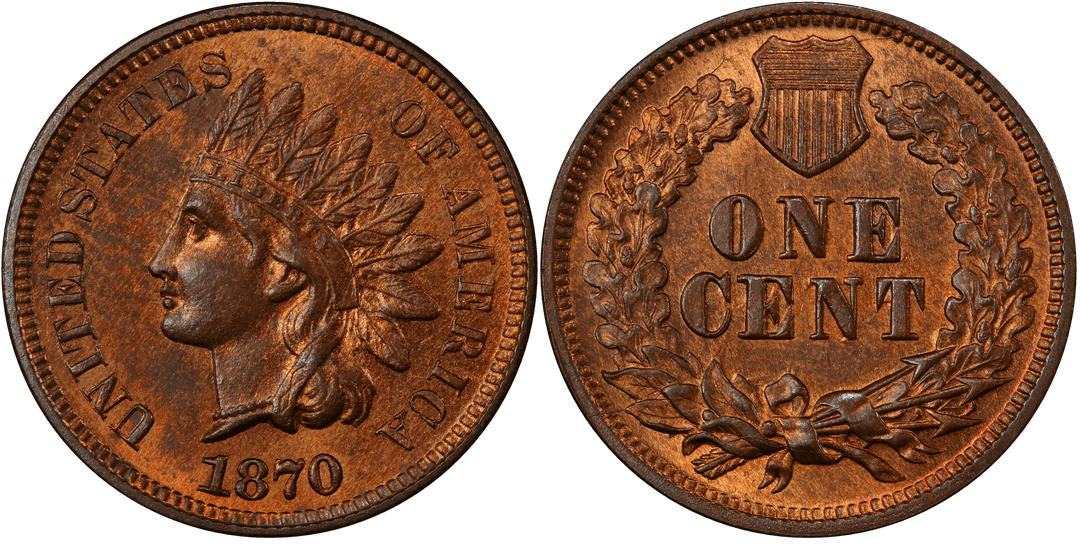 1870 Indian Head Cent Doubled Die Reverse FS-801