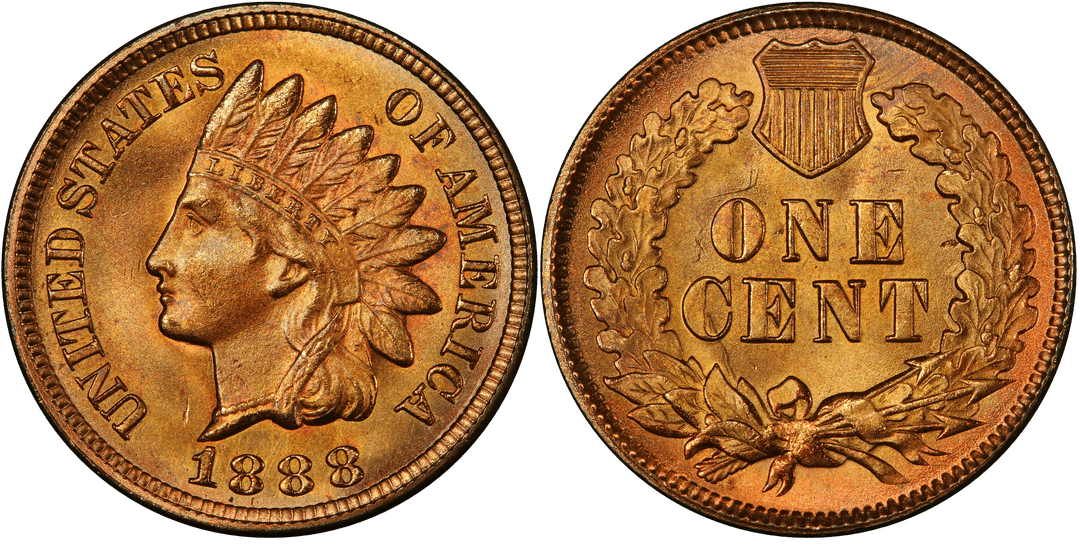 1888 Indian Head Cent Die Clash (Reverse — Double Clash)