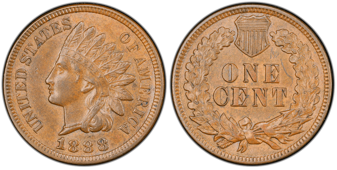 1888 Indian Head Cent Repunched Date Snow-5