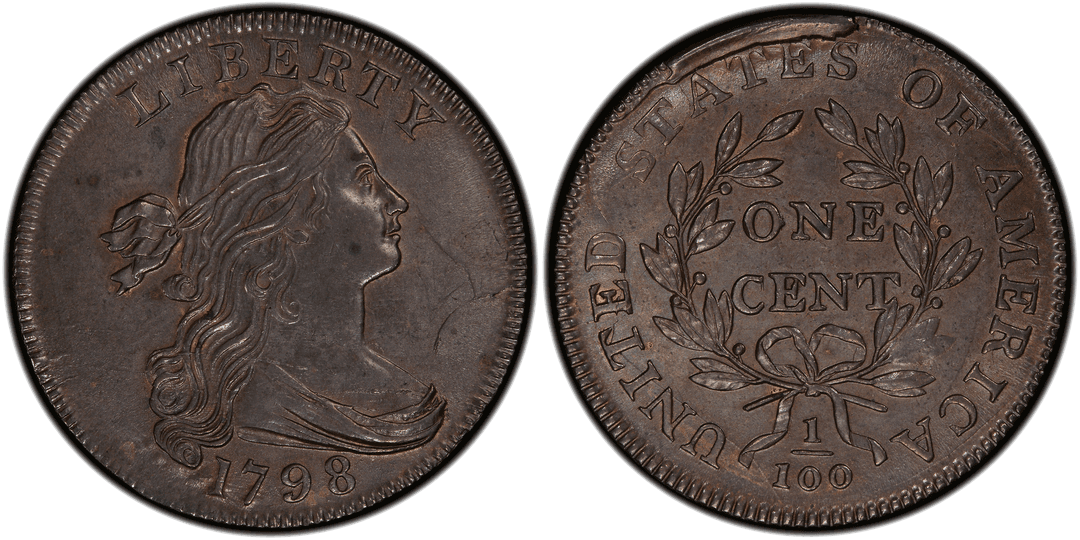 1798 Draped Bust Large Cent (First Hair Style) Reverse Cud