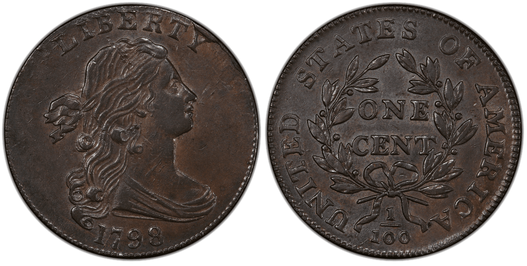 1798 Draped Bust Large Cent S-172 Obverse Cud