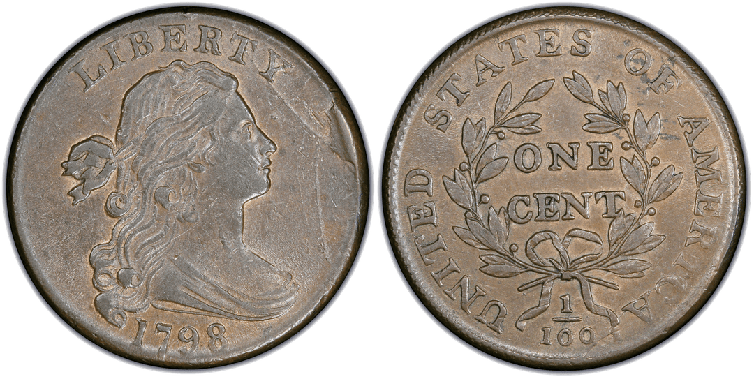 1798 Draped Bust Large Cent S-187 Obverse Cud