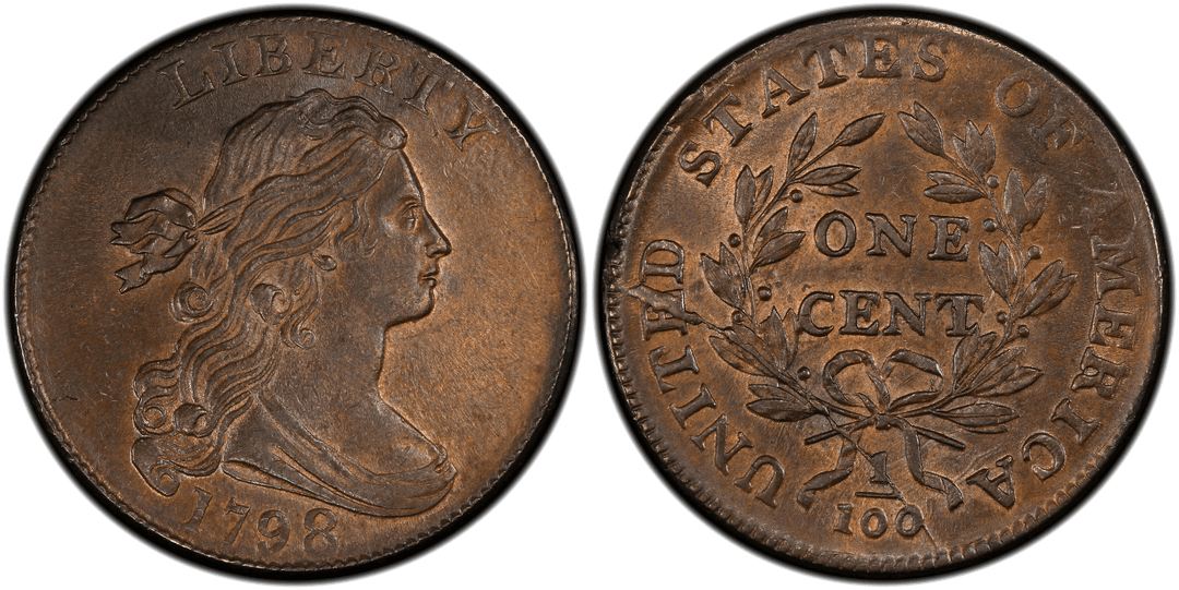 1798 Draped Bust Large Cent Retained Reverse Cud