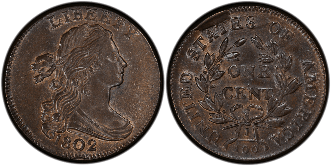 1802 Draped Bust Large Cent S-232 Reverse Cud