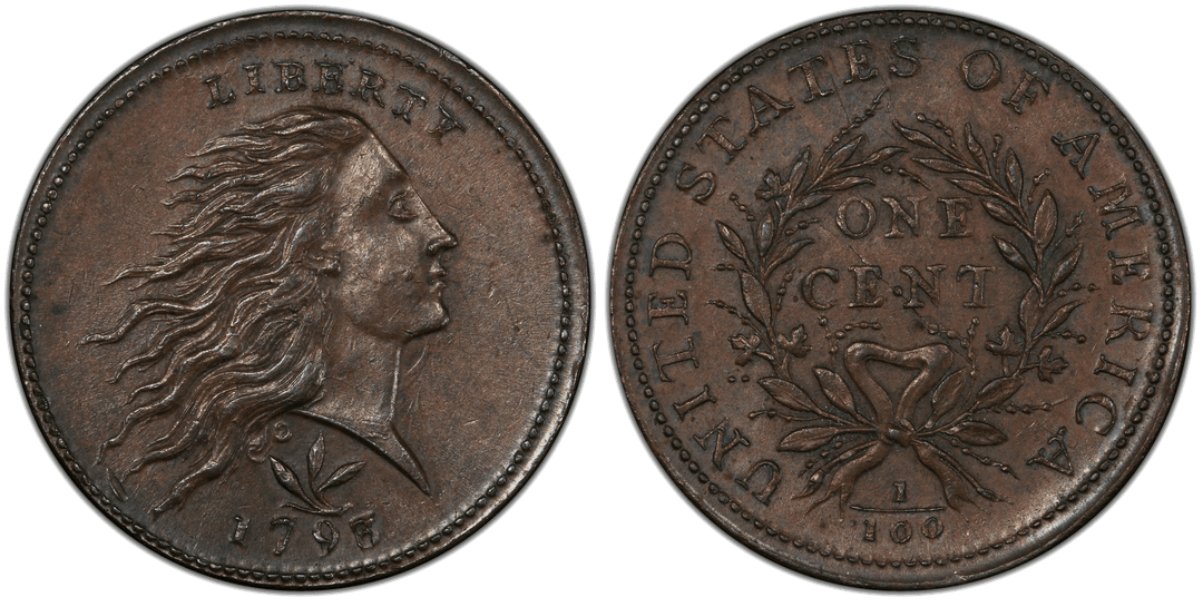 1793 Wreath Cent (Vine and Bars Edge) Obverse Die Clash
