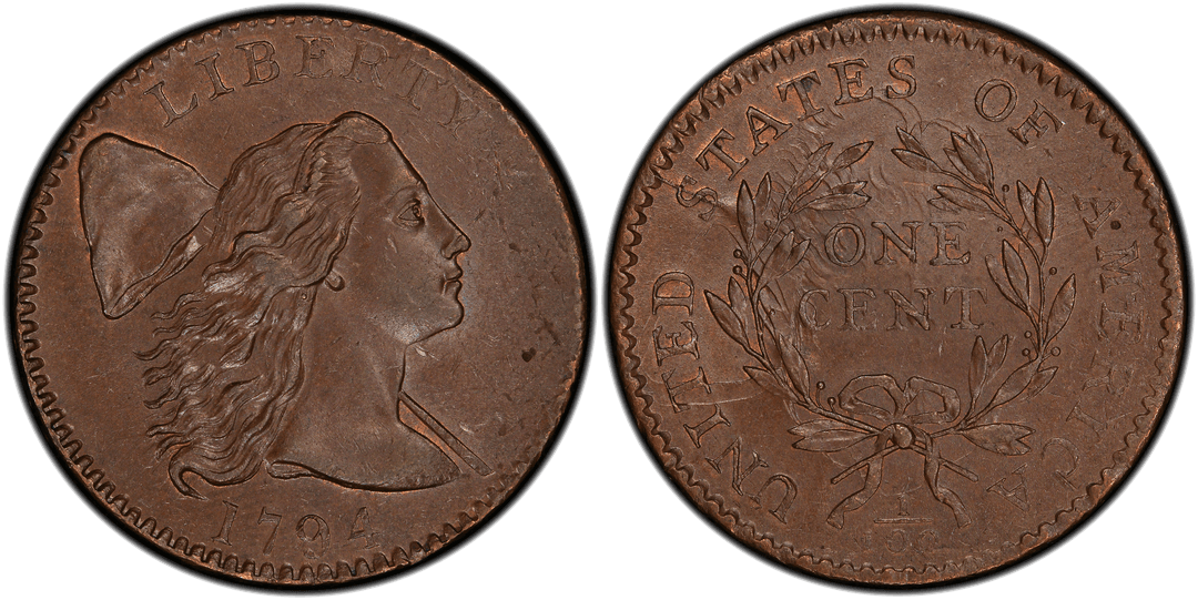 1794 Liberty Cap Large Cent (Head of 1794) Reverse Die Clash