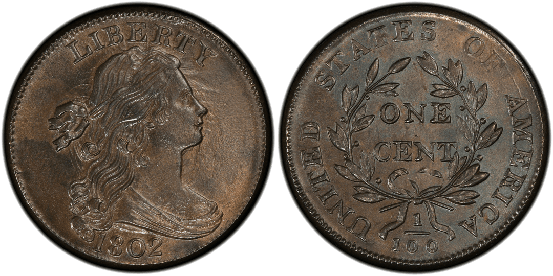 1802 Draped Bust Large Cent S-227 Obverse Die Clash