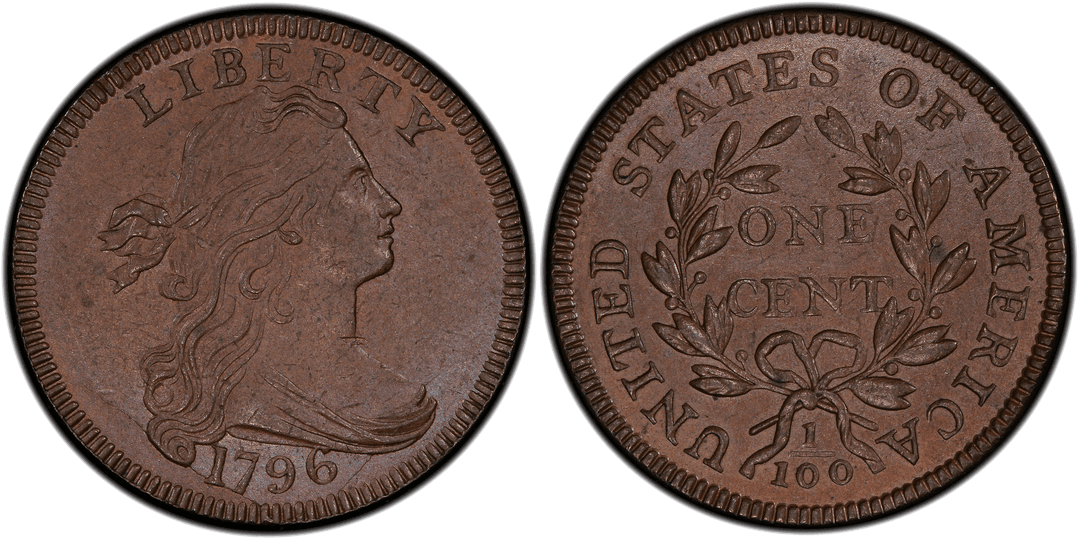 1796 Draped Bust Large Cent (Reverse of 1797) Obverse Spiked Head