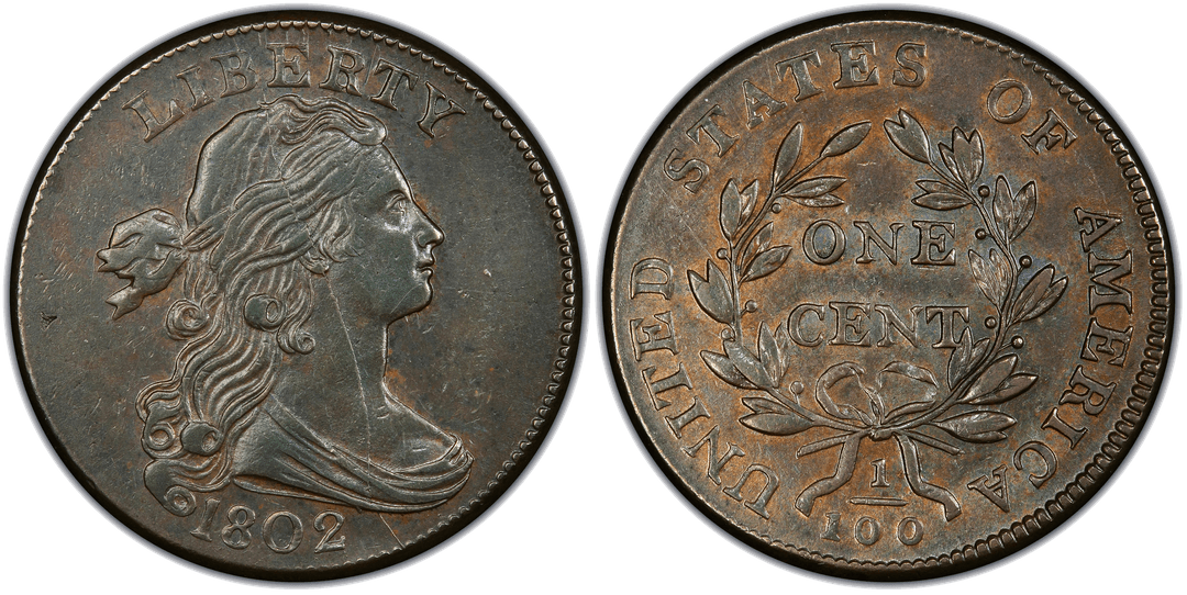 1802 Draped Bust Large Cent NC-1 Obverse Split Die