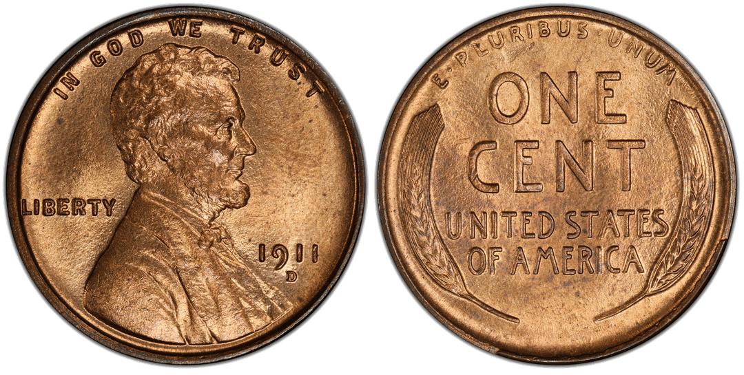 1911 (D) Lincoln Wheat Cent Cud (Reverse 3:30โ6:30)
