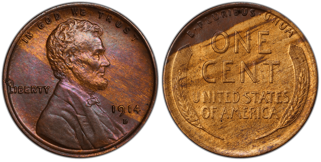 1914 (D) Lincoln Wheat Cent Improper Alloy Mix