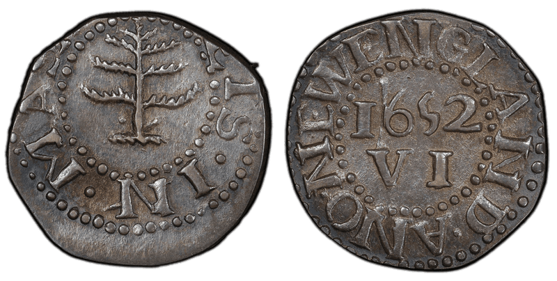 1652 Sixpence Pine Tree