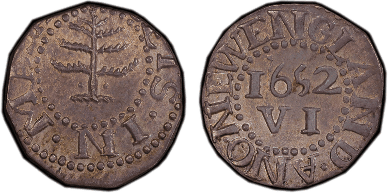 1652 Sixpence Pine Tree - with Pellets
