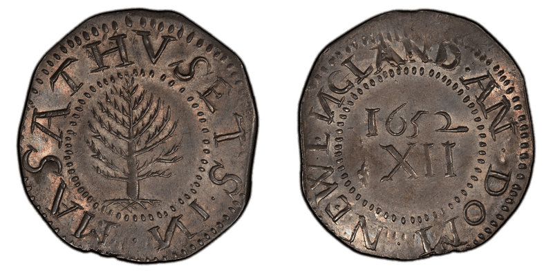 1652 Shilling Pine Tree - Lg Planchet - Rev. N