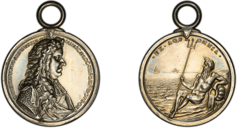 1687 Silver Medal Betts-66, Lord Albemarle