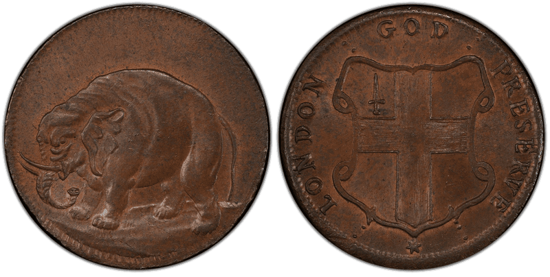 1694 Token Elephant - Thick Planchet