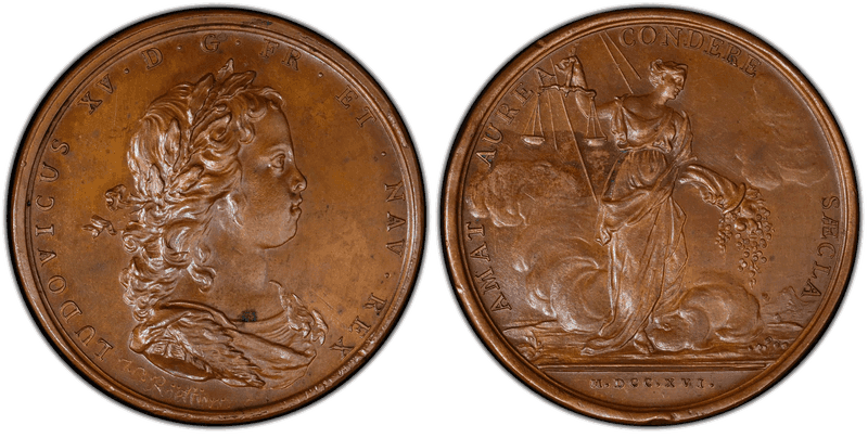 1716 Bronze Medal Adams S-5, Happiness of France