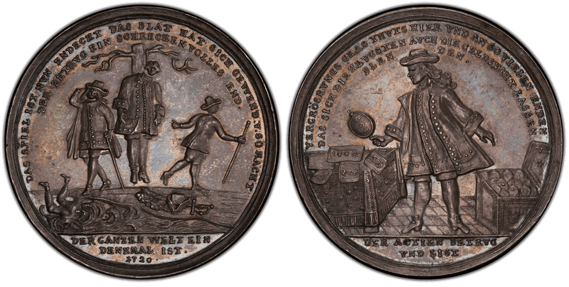 1720 Silver Medal Betts-128, Riches to Ruin