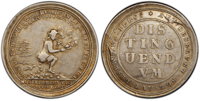 1720 Silver Medal Betts-126/127, John Law - Where Money Talks