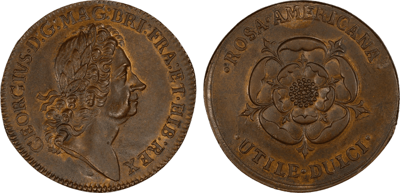 1720s Twopence Rosa Americana