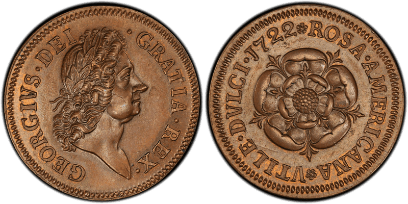 1722 Penny Rosa Americana - GEORGIVS/VTIL