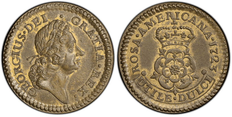 1723 1/2P Rosa Americana - Crowned