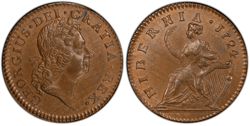 1724 1/2P Hibernia - DEI above Head