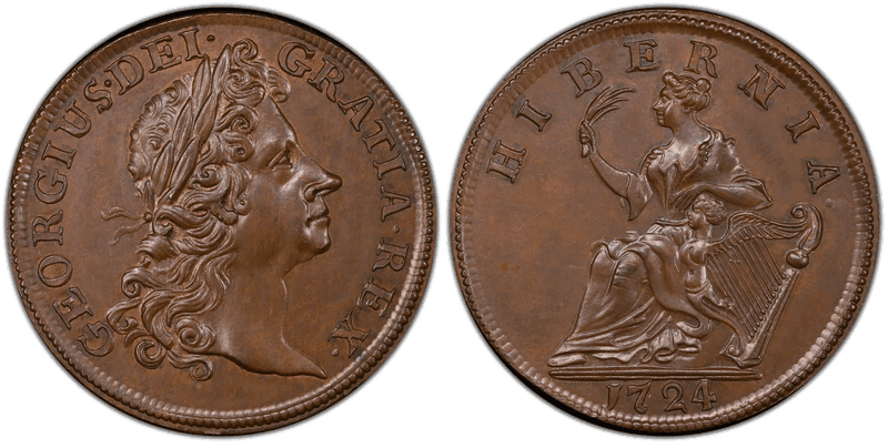 1724 1/2P Hibernia - Date Below