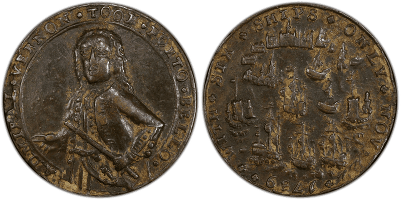 1739 Bronze Medal Admiral Vernon, A-C PBv 16-M