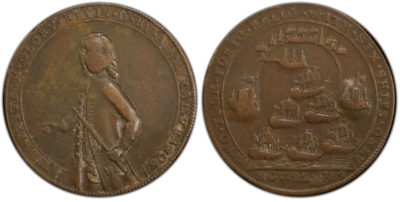 1739 Bronze Medal Admiral Vernon, A-C PBv 34-GG
