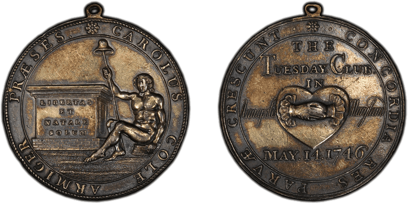 1746 Silver Medal Betts-383, Annapolis Tuesday Club