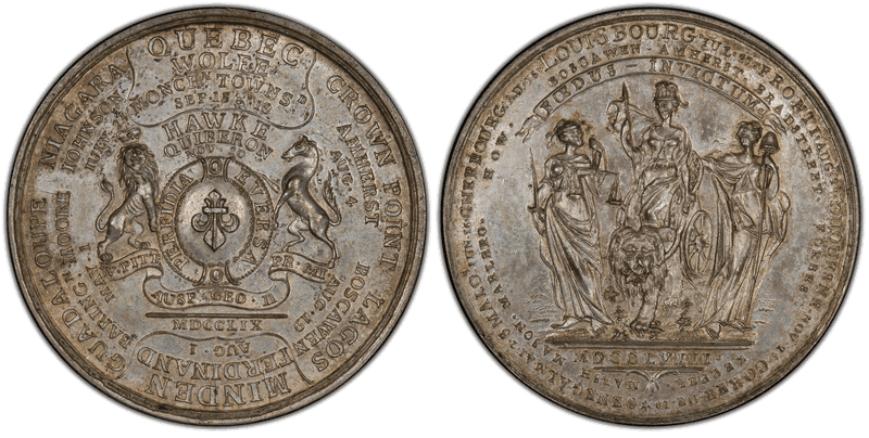 1759 Silver Medal Betts-419, British-American Victories