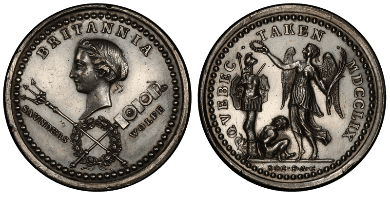 1759 Silver Medal Betts-421, Eimer-673 Quebec Taken
