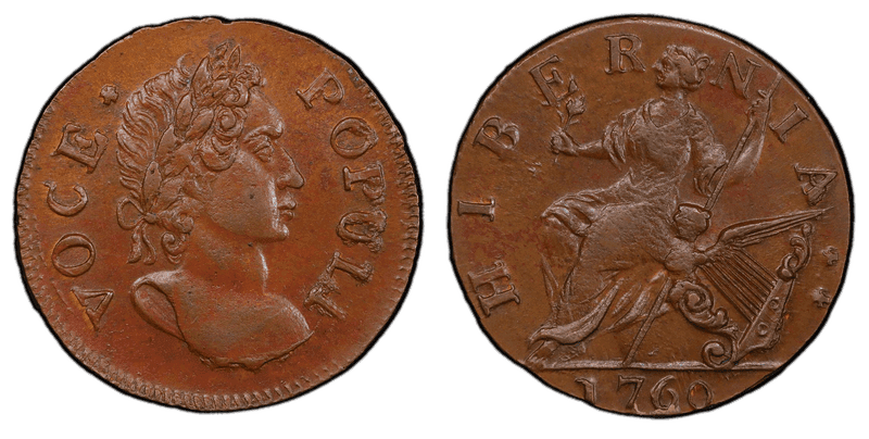 1760 1/2 P Voce Populi - No P Half Penny