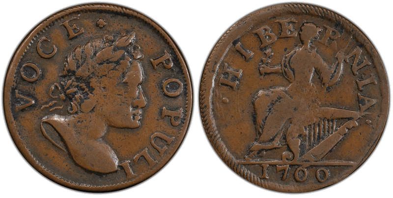 1760 1760/00 1/2 P Voce Populi Crosslet After Voce Half Penny