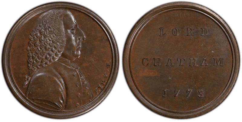1773 Bronze Medal Betts-522, Lord Chatham