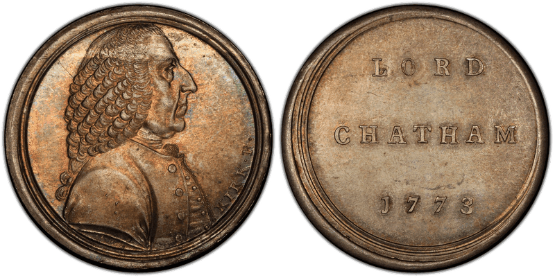1773 Silver Medal Betts-522, Lord Chatham