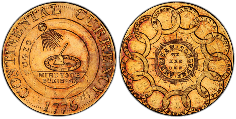 1776 So-Called Dollar HK-852, Continental Dollar On 1876 $20 Dollar