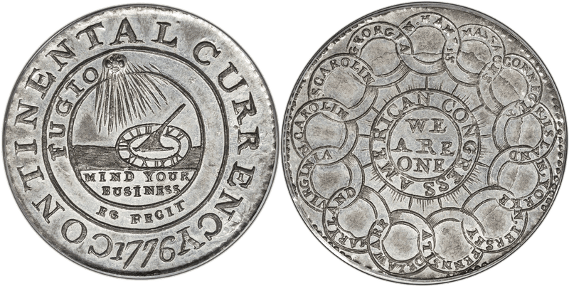 1776 Continental Currency EG FECIT - Pewter Dollar