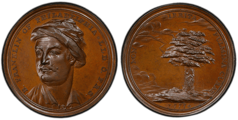 1777 Bronze Medal Betts-547, Benjamin Franklin
