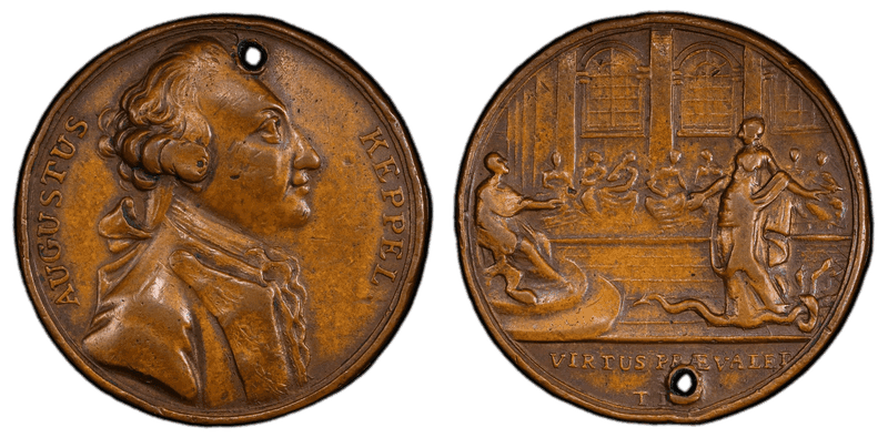 1779 Bronze Medal Admiral Keppel Vindicated