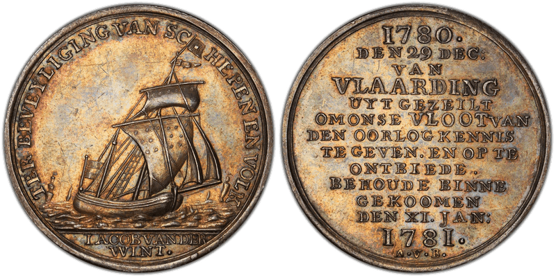 1781 Silver Medal Betts-574, Dutch Fishing Fleet