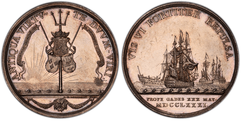 1781 Silver Medal Betts-583, Dutch Victory