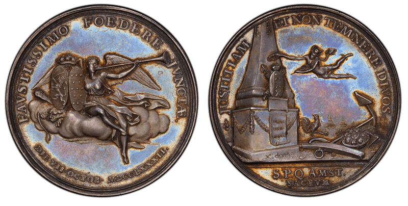 1782 Silver Medal Betts-604, Holland Treaty