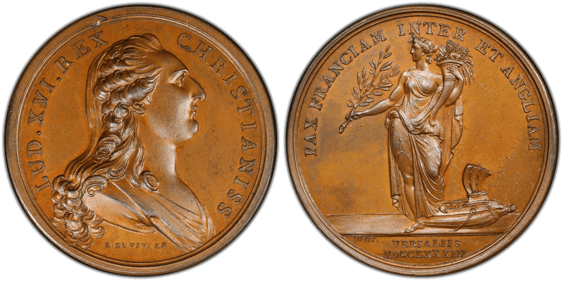 1783 Bronze Medal Betts-612, Treaty of Versailles