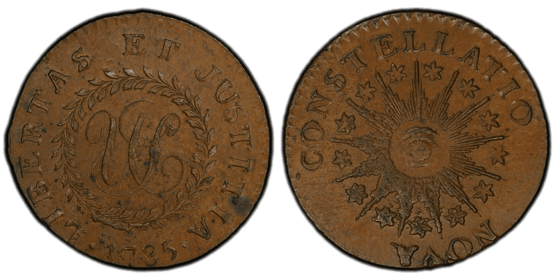 1785 C Nova 1/2P Pointed Rays Half Penny